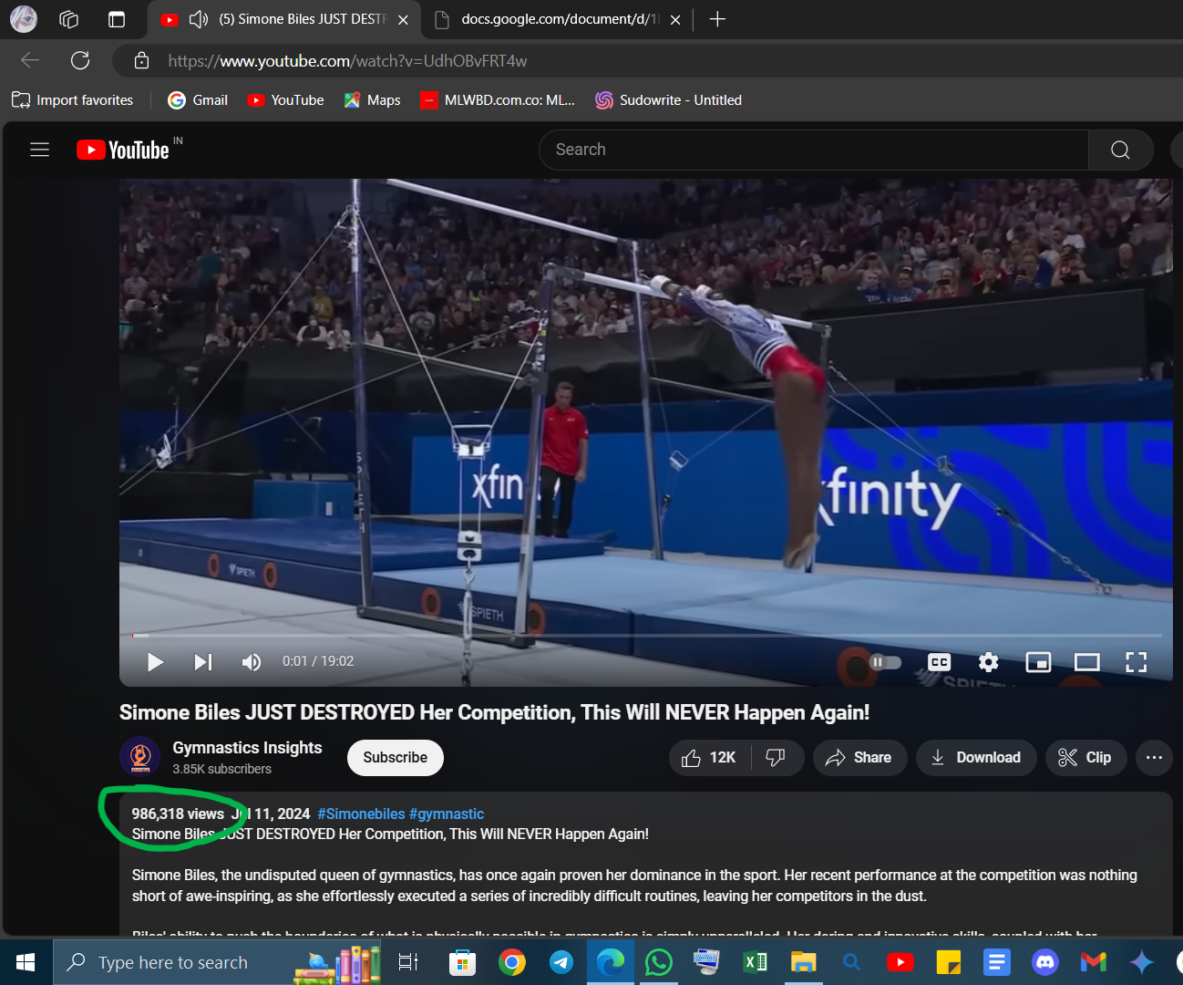 986,318 views on a channel with 3.85K subscribers — one scripted hook did that.